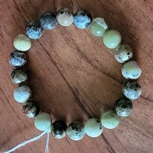 🎁 Hand Crafted Chinese Chrysoprase Natural Stone Stretch Bracelet 10MM Beads